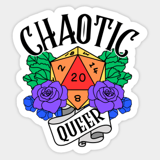 Chaotic Queer | D&D Pride Alignment Sticker